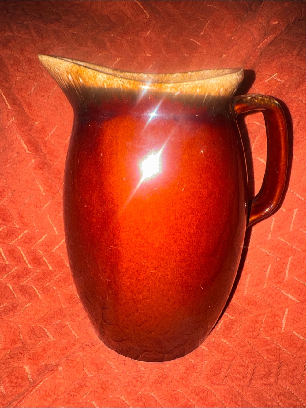 Vintage Hull Pottery Brown Drip Glaze Pitcher Oven Proof USA Craft Kitchen